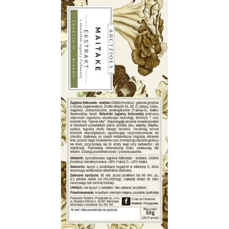 ARCYZIOŁA Maitake ekstrakt 50 g