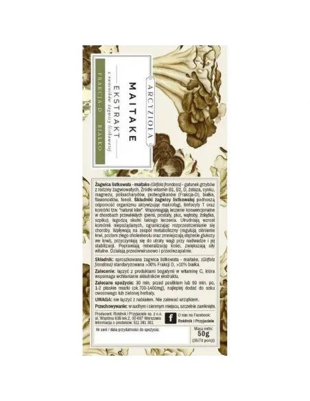 ARCYZIOŁA Maitake ekstrakt 50 g