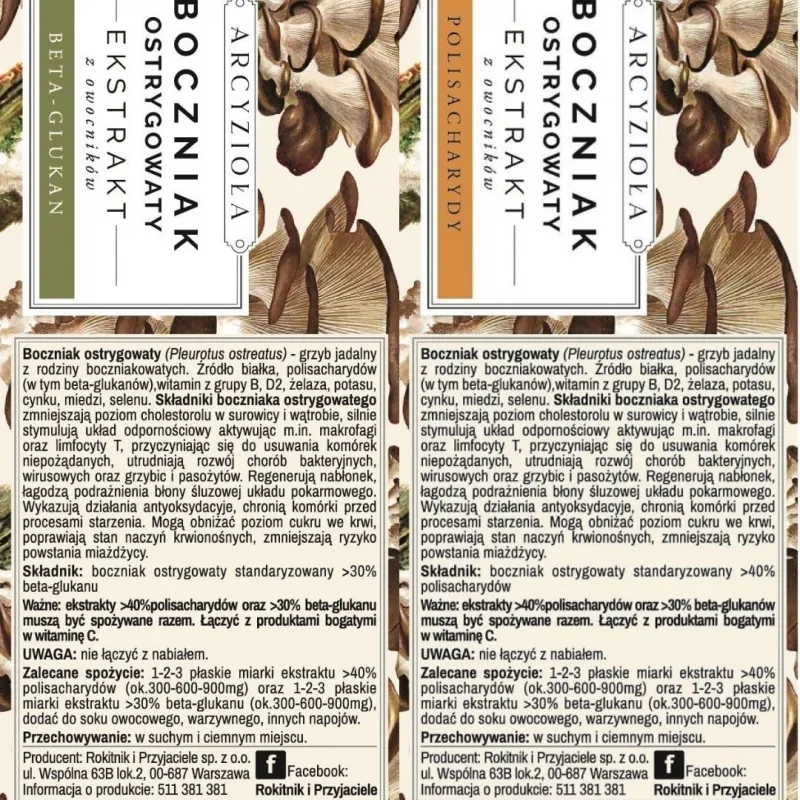 ARCYZIOŁA Boczniak ostrygowaty 30g + 30g