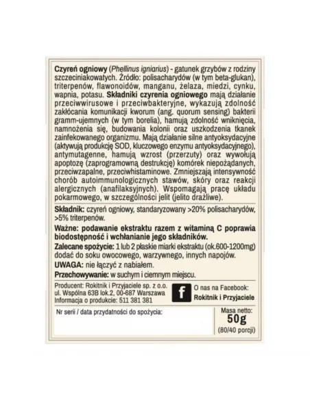 ARCYZIOŁA Czyreń Ogniowy sproszkowany 50g