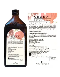 ARCYZIOŁA Granat 100% ekstrakt z soku -500 ml 2