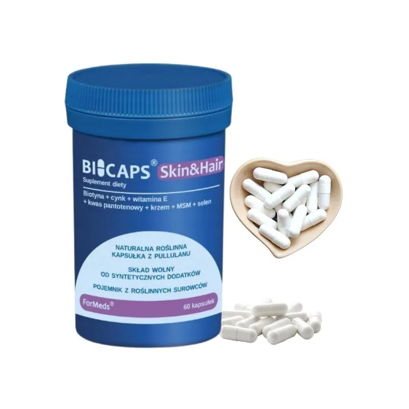 Formeds BICAPS Skin&Hair - Biotyna, Cynk, Selen - Zdrowa Skóra i Włosy