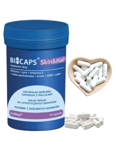 Formeds BICAPS Skin&Hair - Biotyna, Cynk, Selen - Zdrowa Skóra i Włosy
