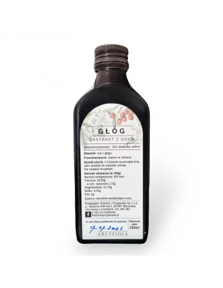 ARCYZIOŁA Głóg 100% Sok Ekstrakt 200ml | Naturalne Wsparcie