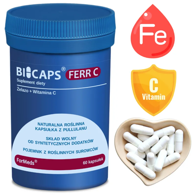 BICAPS® FERR C - Żelazo z Witaminą C i Inuliną | ForMeds