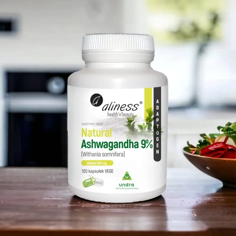 Natural Ashwagandha 590 mg 9% od Aliness - Wsparcie dla Umysłu i Ciała