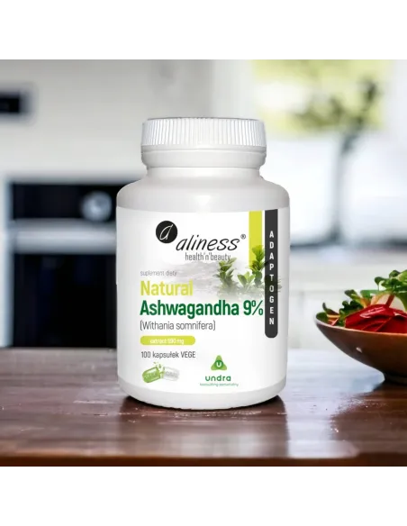 Natural Ashwagandha 590 mg 9% od Aliness - Wsparcie dla Umysłu i Ciała