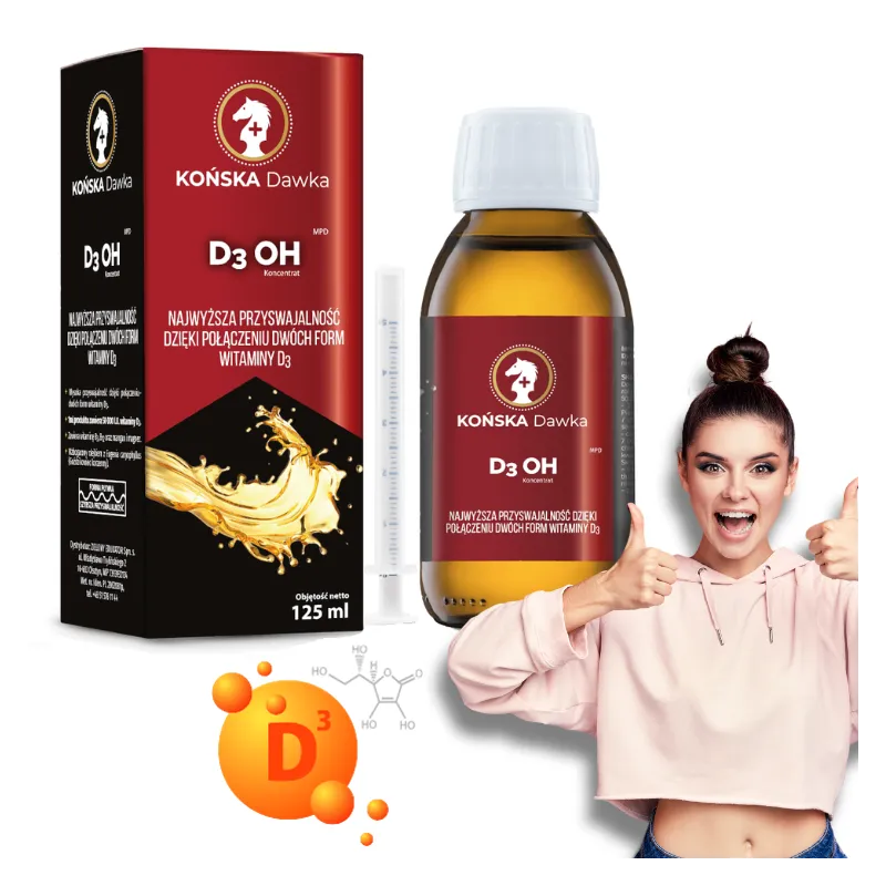 Końska Dawka Witamina D3 50 000 IU + K2MK7 | Witamina D3 w Płynie