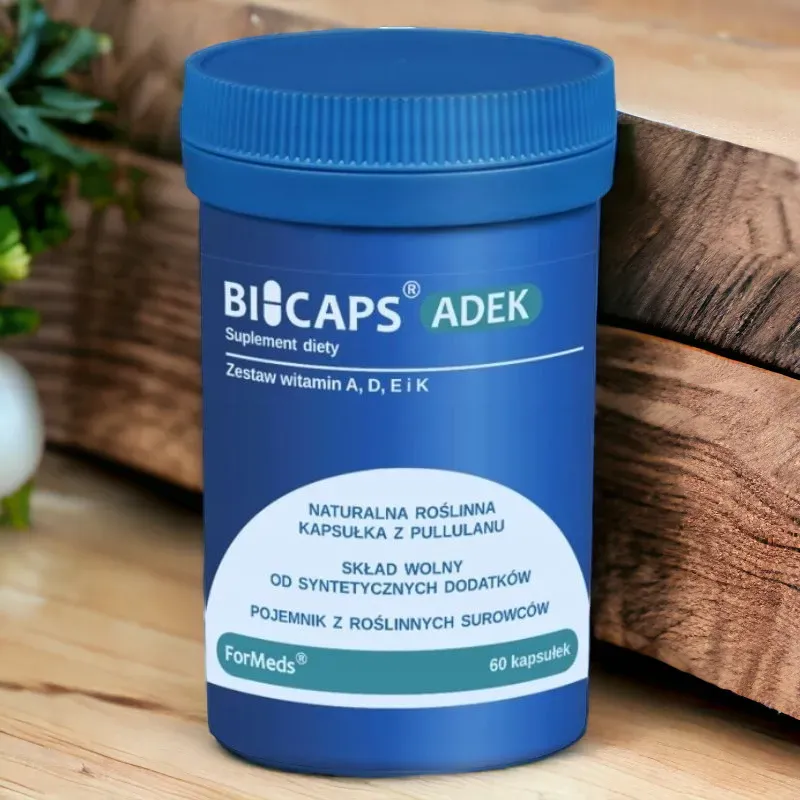 "BICAPS ADEK od ForMeds - Naturalne Witaminy A, D, E, K, 60 Kapsułek"