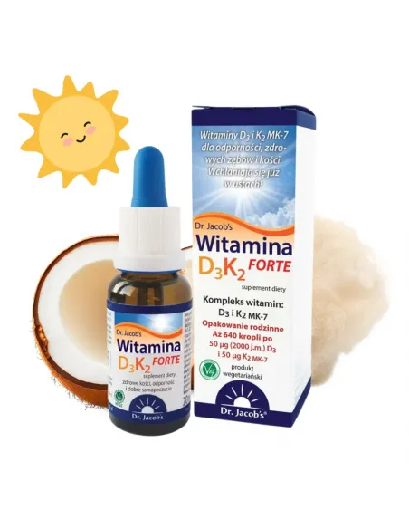 Witamina D3K2 FORTE od Dr. Jacob's - Wzmocnij Zdrowie | 20ml