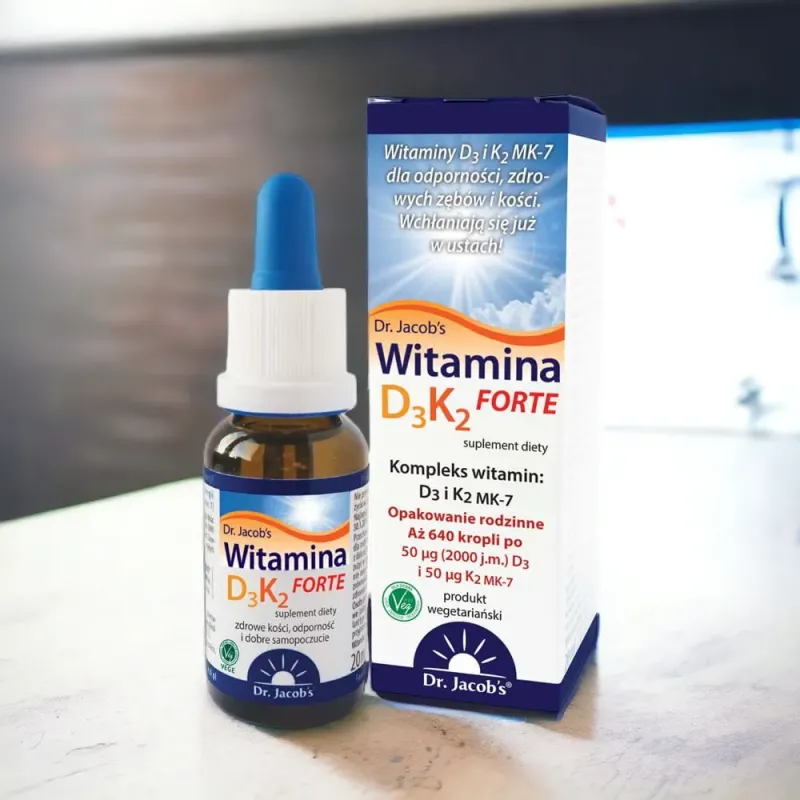 Witamina D3K2 FORTE od Dr. Jacob's - Wzmocnij Zdrowie | 20ml