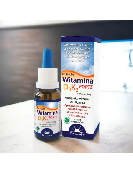 Witamina D3K2 FORTE od Dr. Jacob's - Wzmocnij Zdrowie | 20ml