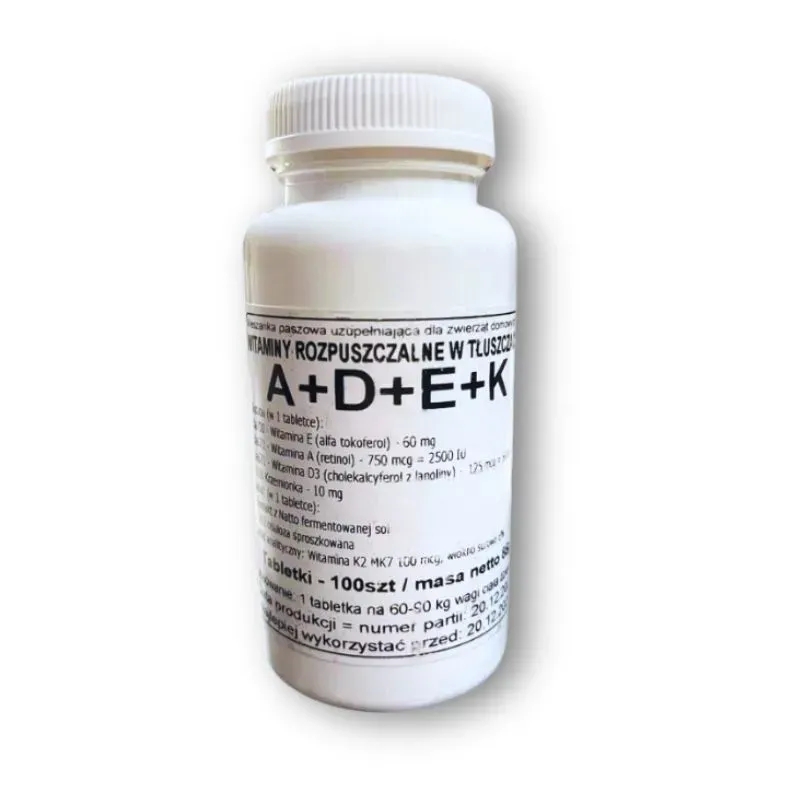 Witaminy A, D, E, K dla Zwierząt - Kompleksowe Wsparcie dla Zdrowia.