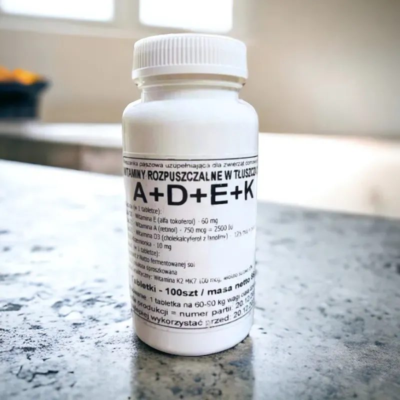 Witaminy A, D, E, K dla Zwierząt - Kompleksowe Wsparcie dla Zdrowia.