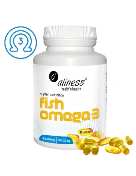 Fish Omega 3 od Aliness: 180/120 mg EPA/DHA dla Zdrowia Serca i Mózgu