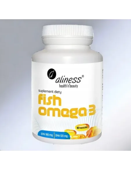 Fish Omega 3 od Aliness: 180/120 mg EPA/DHA dla Zdrowia Serca i Mózgu