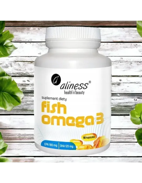 Fish Omega 3 od Aliness: 180/120 mg EPA/DHA dla Zdrowia Serca i Mózgu