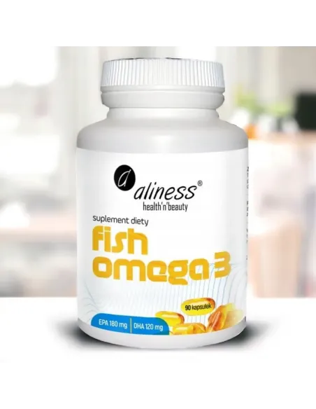 Fish Omega 3 od Aliness: 180/120 mg EPA/DHA dla Zdrowia Serca i Mózgu