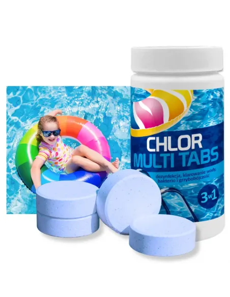 Chlor do basenu w tabletkach 6x 200g 1KG Gamix Long Tabs
