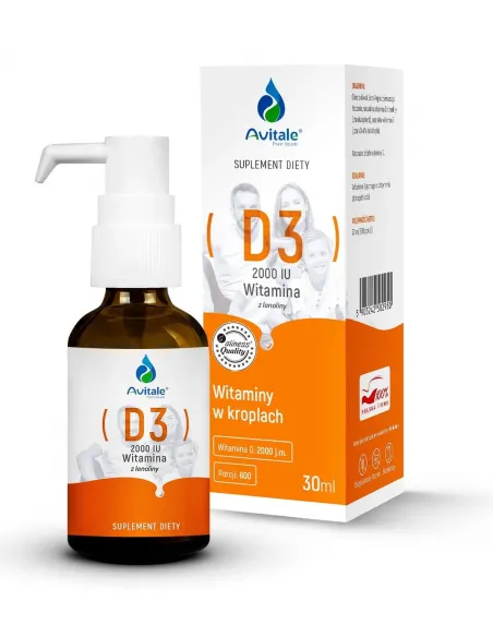 Avitale D3 2000 IU - Naturalna Witamina D w Kroplach dla Optymalnego Zdrowia