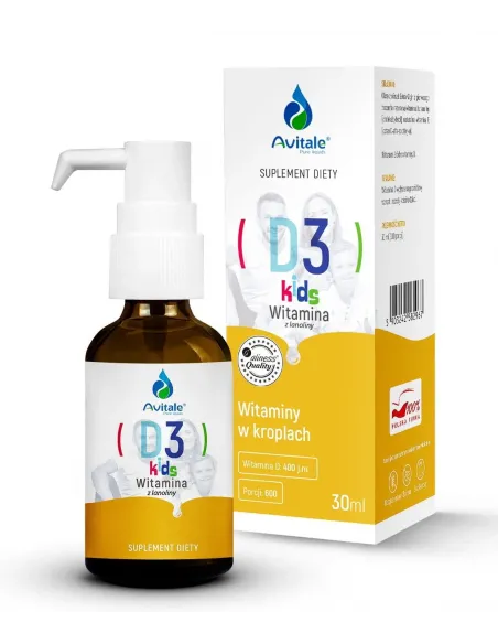 Avitale D3 KIDS - Naturalna Witamina D w Kroplach dla Dzieci