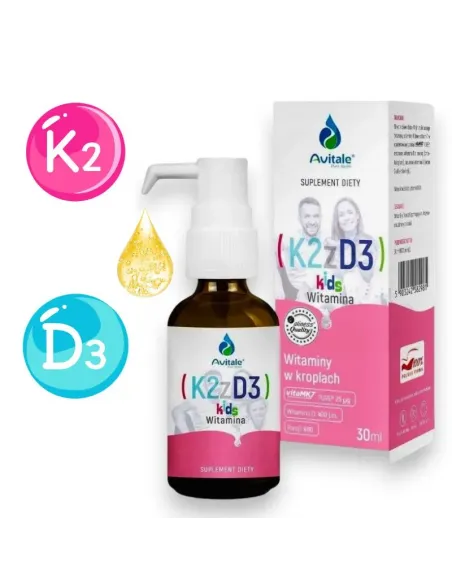 Avitale K2 z D3 KIDS - Optymalne Wsparcie Zdrowia i Rozwoju Dziecka
