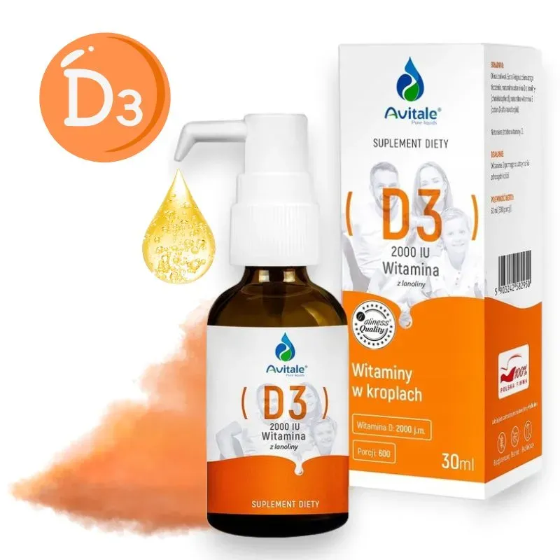 Avitale D3 2000 IU - Naturalna Witamina D w Kroplach dla Optymalnego Zdrowia
