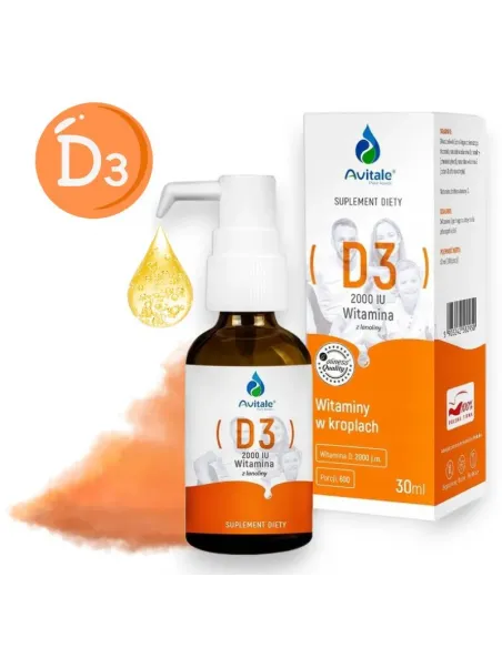 Avitale D3 2000 IU - Naturalna Witamina D w Kroplach dla Optymalnego Zdrowia