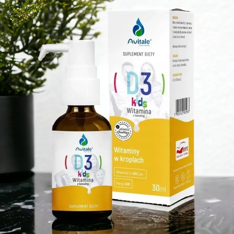 Avitale D3 KIDS - Naturalna Witamina D w Kroplach dla Dzieci