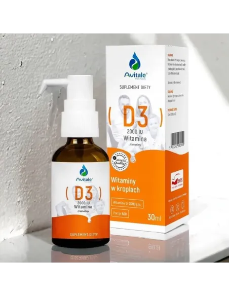 Avitale D3 2000 IU - Naturalna Witamina D w Kroplach dla Optymalnego Zdrowia