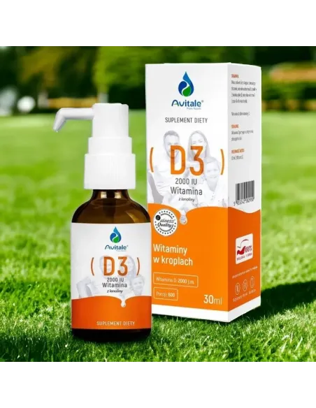 Avitale D3 2000 IU - Naturalna Witamina D w Kroplach dla Optymalnego Zdrowia