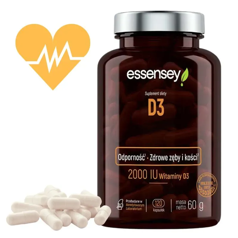 Essensey Witamina D3 - Wsparcie dla Kości, Mięśni i Odporności