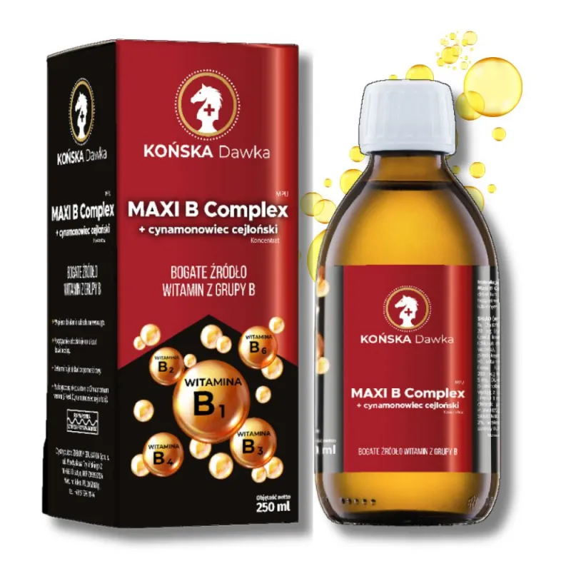 Maxi B Complex Cynamonowiec Cejloński 250 ml – Witaminy B dla Zdrowia