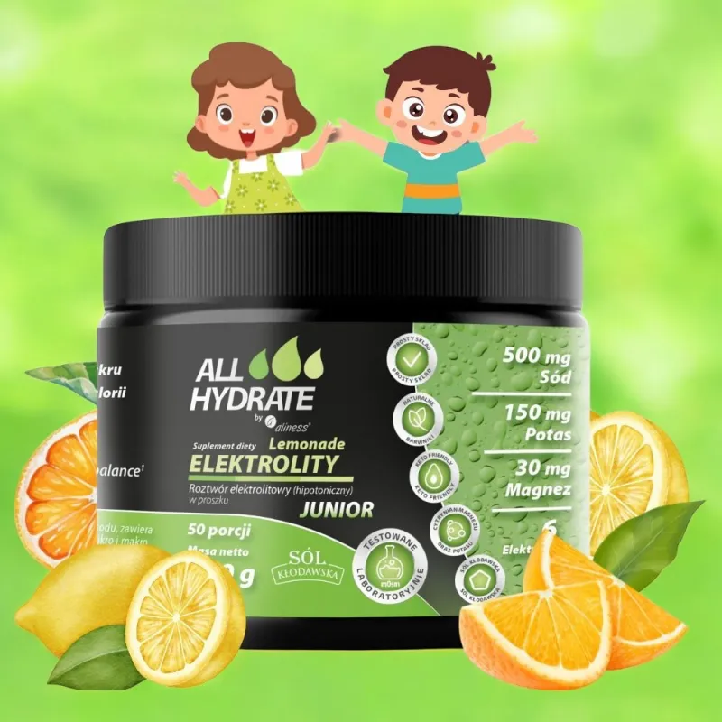 ALLHydrate Junior Lemonade - Elektrolity dla Dzieci i Młodzieży