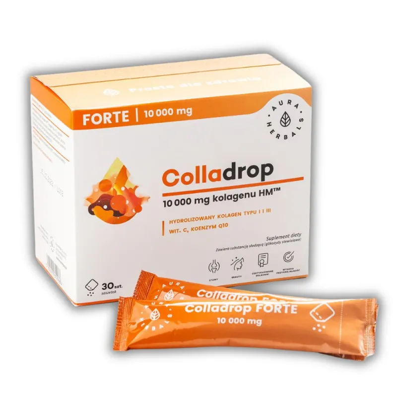 Colladrop Forte | Kolagen Morski 10 000 mg | Saszetki | Aura Herbals