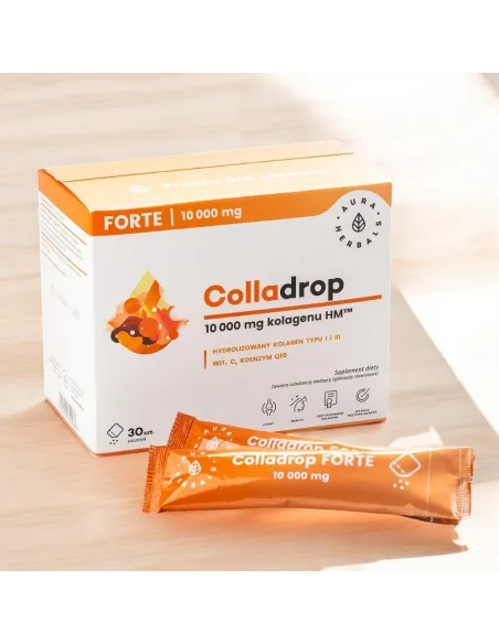Colladrop Forte | Kolagen Morski 10 000 mg | Saszetki | Aura Herbals