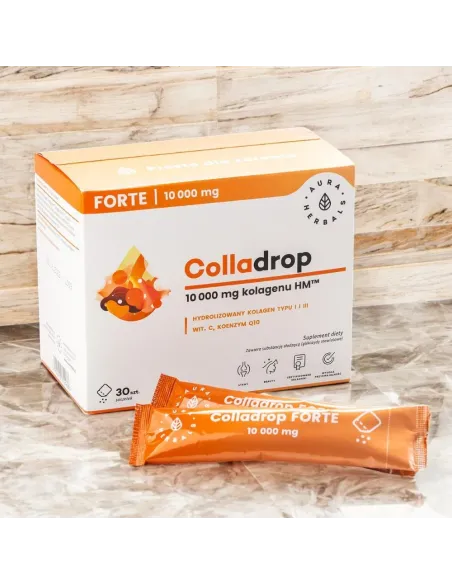 Colladrop Forte | Kolagen Morski 10 000 mg | Saszetki | Aura Herbals