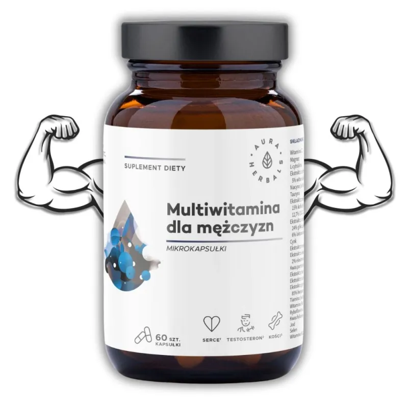Multiwitamina dla mężczyzn | Mikrokapsułki 60 sztuk| Aura Herbals