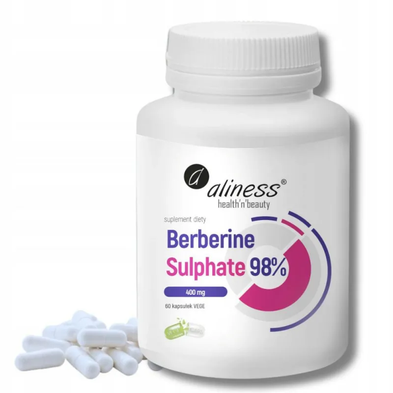 Berberyna 98% 400 mg Aliness - 60 kaps. vege