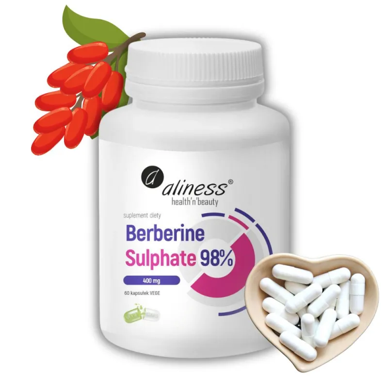 Berberyna 98% 400 mg Aliness - 60 kaps. vege