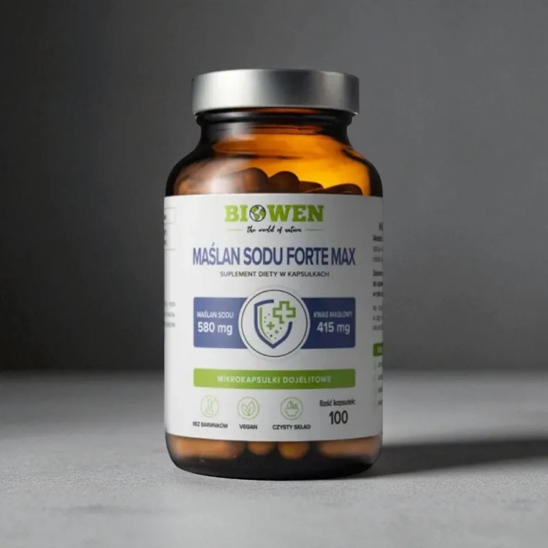Maślan Sodu Forte Max 580 mg Biowen 100 kapsułek – suplement diety