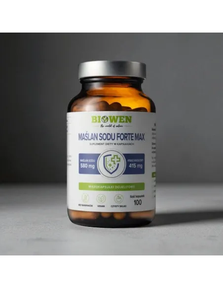 Maślan Sodu Forte Max 580 mg Biowen 100 kapsułek – suplement diety