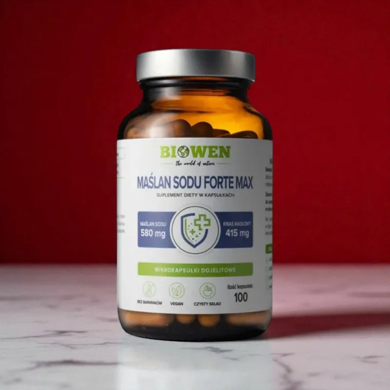 Maślan Sodu Forte Max 580 mg Biowen 100 kapsułek – suplement diety