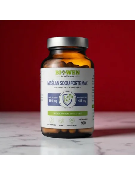 Maślan Sodu Forte Max 580 mg Biowen 100 kapsułek – suplement diety