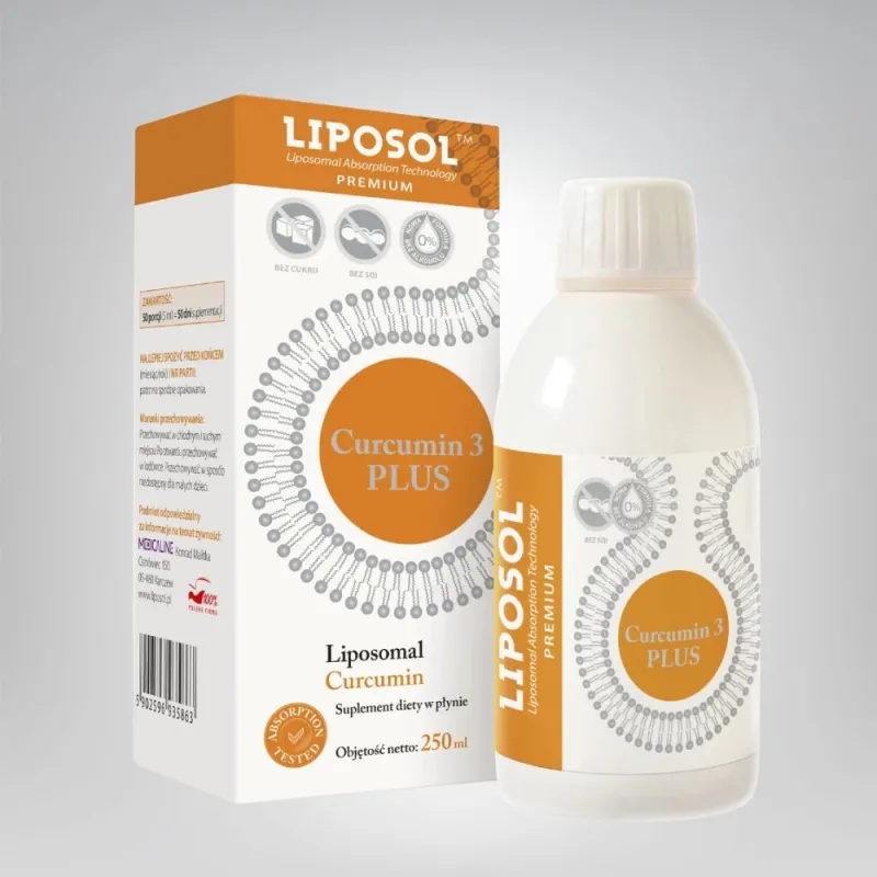 Liposol Curcumin 3 PLUS – Liposomalna Kurkumina 170 mg 250 ml Aliness