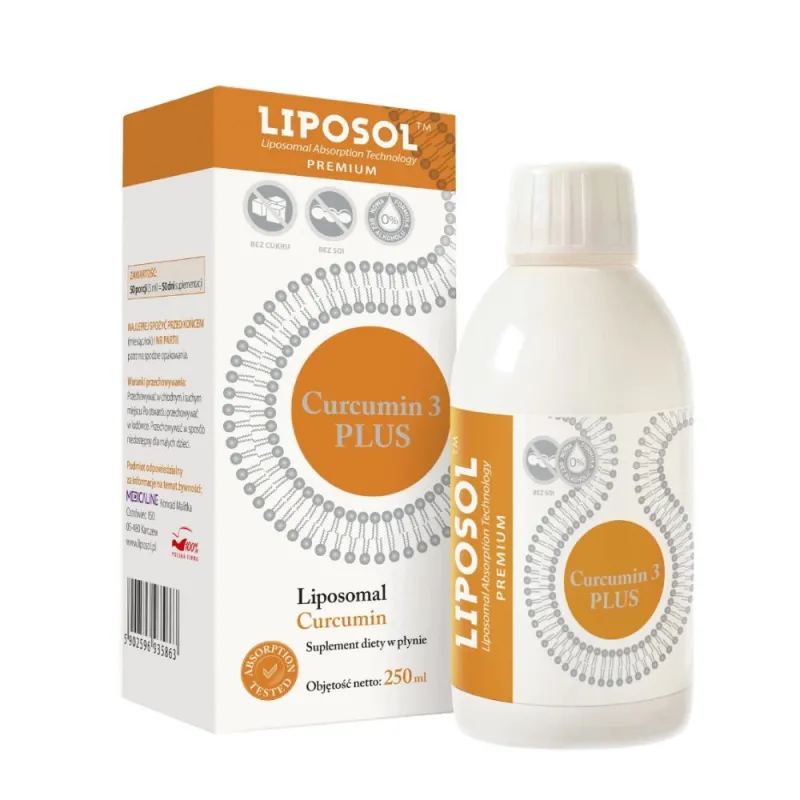 Liposol Curcumin 3 PLUS – Liposomalna Kurkumina 170 mg 250 ml Aliness