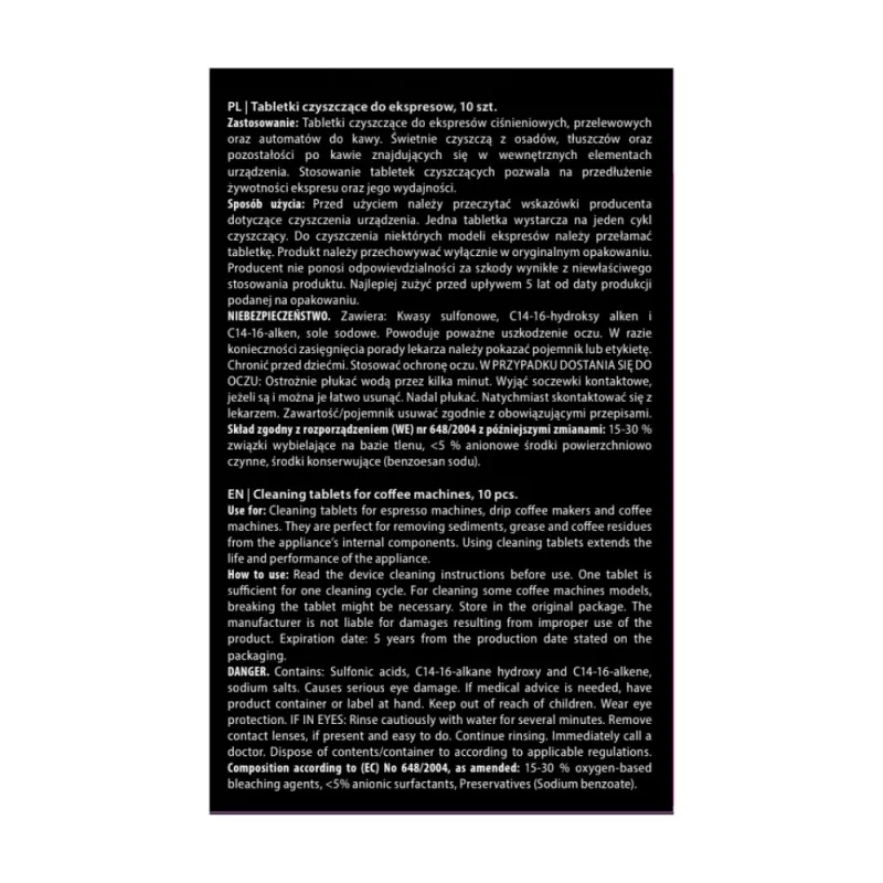 PURE NEST Tabletki do Czyszczenia Ekspresu 2x10 szt. | Uniwersalne