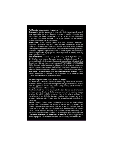 PURE NEST Uniwersalne Tabletki do Czyszczenia Ekspresu 3x10 szt.