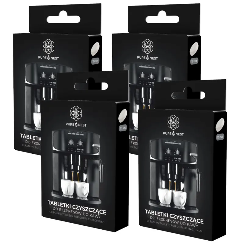 PURE NEST Tabletki do Czyszczenia Ekspresu 4x10 szt. | Uniwersalne