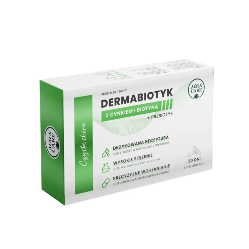Aura Care Czysta Skóra – Dermabiotyk 35 mld CFU | Probiotyk z cynkiem